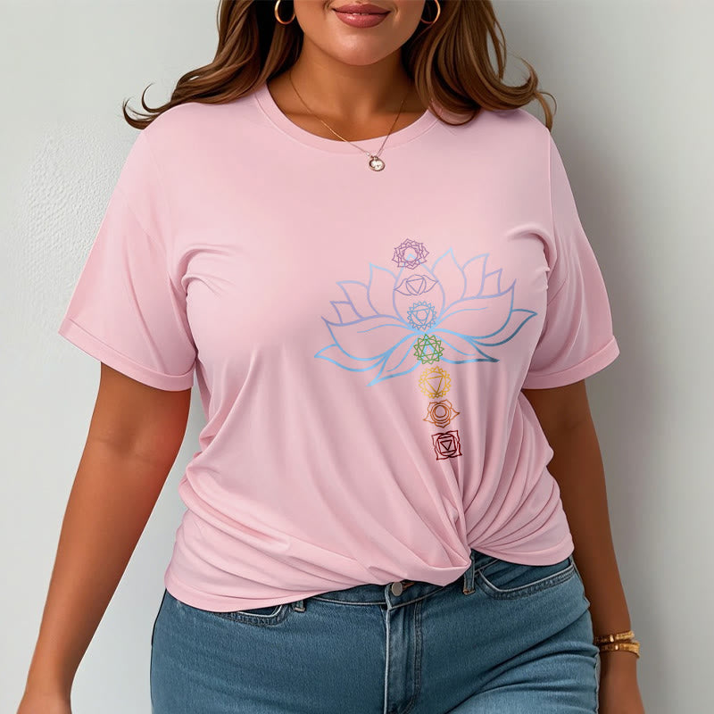 Buddha Stones Pastellfarben Lotus Blume Chakra Symbole Meditation Baumwolle T-Shirt - image 14
