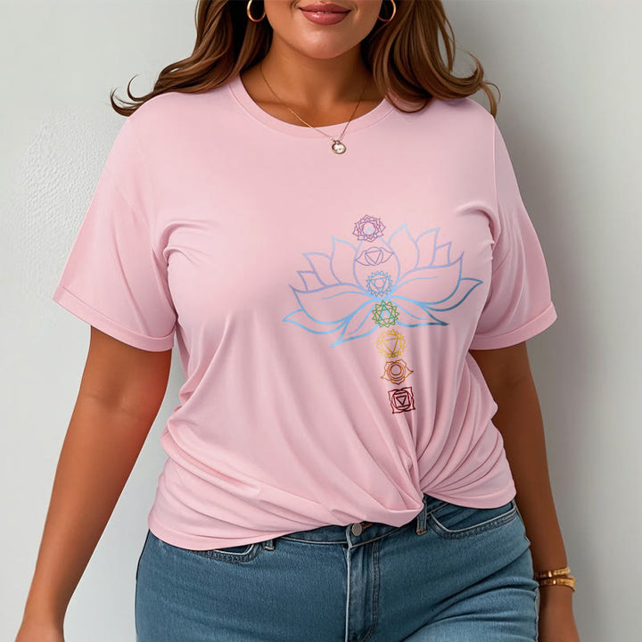 Buddha Stones Pastellfarben Lotus Blume Chakra Symbole Meditation Baumwolle T-Shirt - image 14