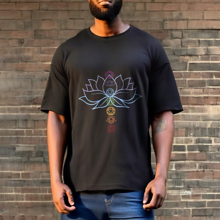 Buddha Stones Pastellfarben Lotus Blume Chakra Symbole Meditation Baumwolle T-Shirt - image 7