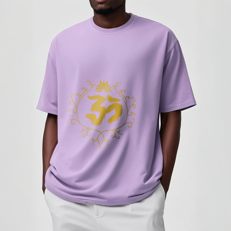 Buddha Stones Om Lotus Flower Vine Pattern Meditation Baumwoll-T-Shirt - image 18