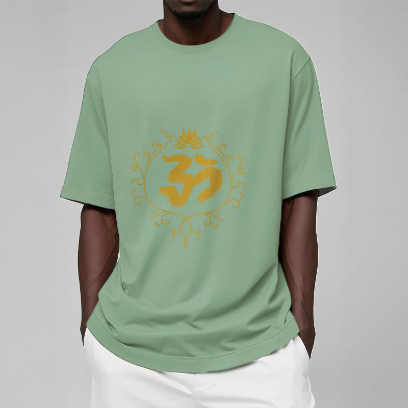 Buddha Stones Om Lotus Flower Vine Pattern Meditation Baumwoll-T-Shirt - image 16