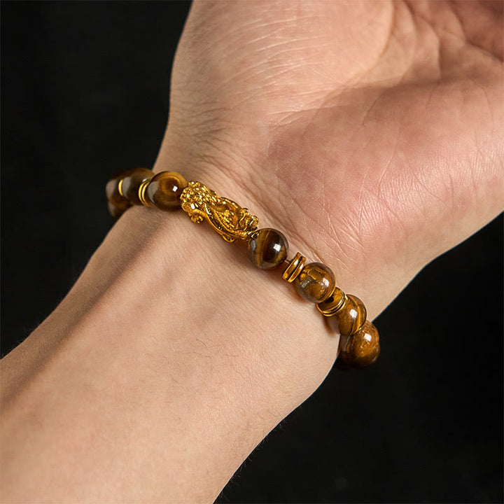 Buddha Stones, verschiedene Farben, Tigerauge-Perlen, Abstandsperlen, Pixiu-Armband für Reichtum und Mut - image 18