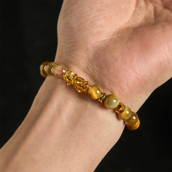 Buddha Stones, verschiedene Farben, Tigerauge-Perlen, Abstandsperlen, Pixiu-Armband für Reichtum und Mut - image 14