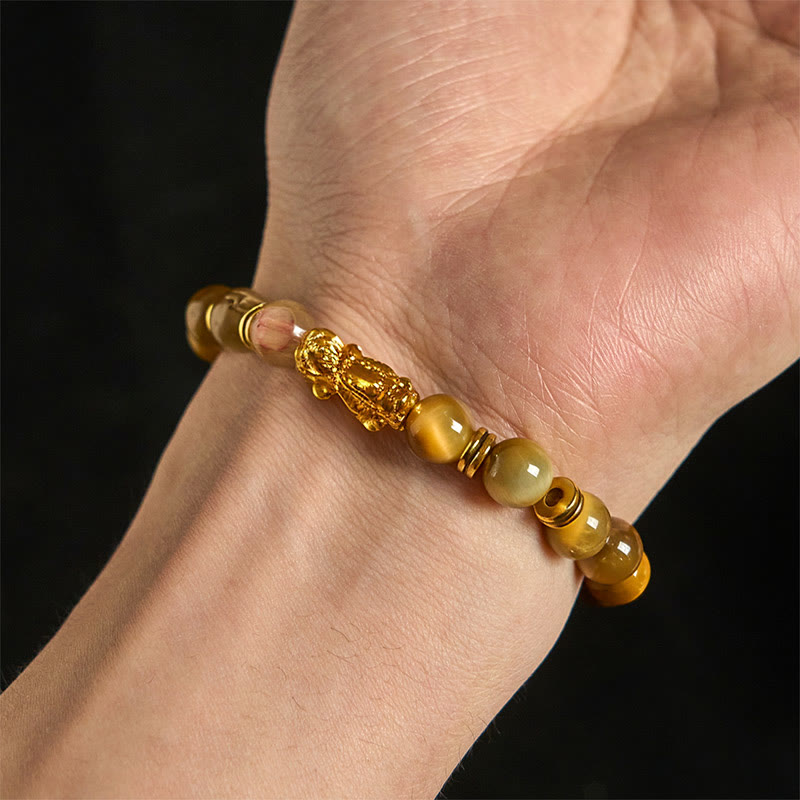 Buddha Stones, verschiedene Farben, Tigerauge-Perlen, Abstandsperlen, Pixiu-Armband für Reichtum und Mut - image 10
