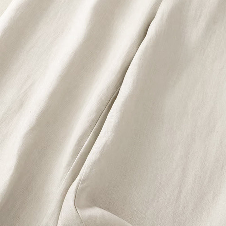 Buddha Stones Freizeithose, einfarbig, mit einem Knopf, weitem Bein und Taschen - image 17