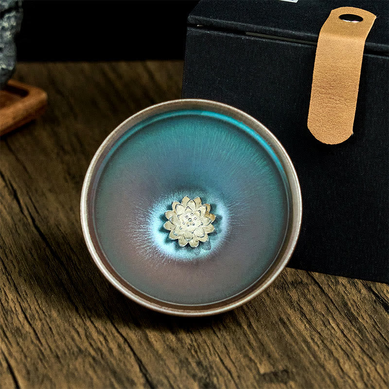 Buddha Stones, handgefertigte chinesische Jianzhan-Lotusblume, blau-violette Keramik-Teetasse, Kung-Fu-Teetasse, 150 ml - image 2