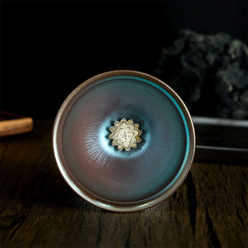 Buddha Stones, handgefertigte chinesische Jianzhan-Lotusblume, blau-violette Keramik-Teetasse, Kung-Fu-Teetasse, 150 ml - 9*5cm*150ml - image 1