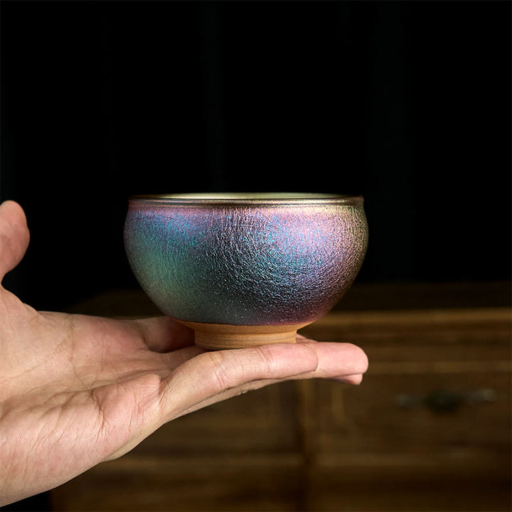 Buddha Stones Handgemachte chinesische Jianzhan Goldene Lotusblume Keramik-Teetasse Kung Fu Teetasse 150ml - image 6