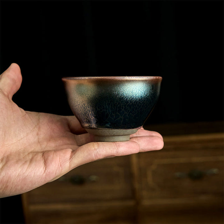 Buddha Stones Handgemachte chinesische Jianzhan Lotus Blaue Keramik-Teetasse Kung Fu Teetasse 150ml - image 6