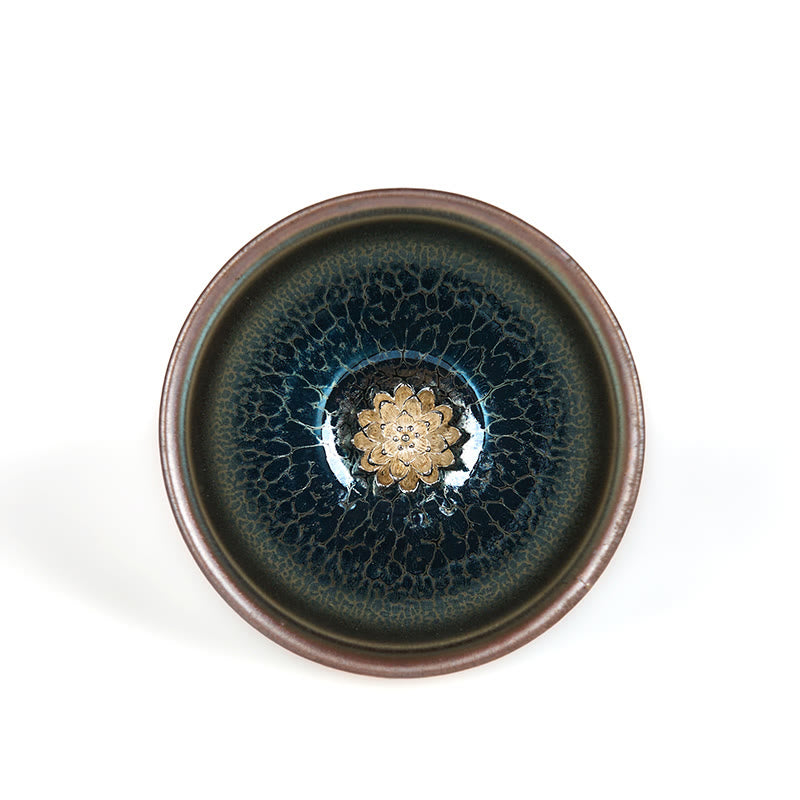 Buddha Stones Handgemachte chinesische Jianzhan Lotus Blaue Keramik-Teetasse Kung Fu Teetasse 150ml - image 7