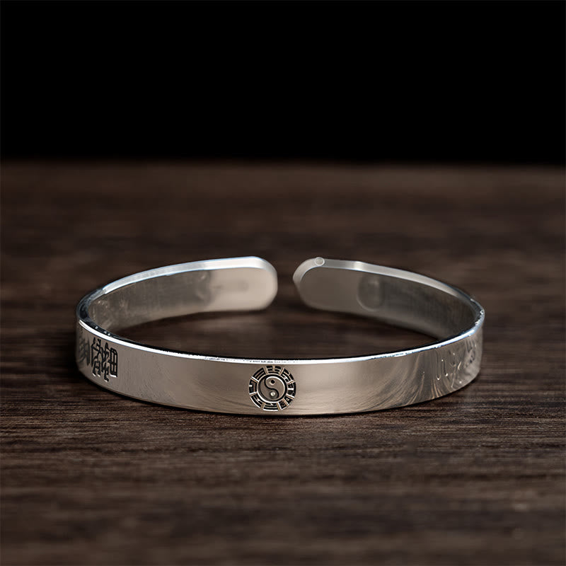 Buddha Stones Bagua Mantra Symbol Kupfer Überzogene Silber Reichtum Armband Armreif - Kupfer (Handgelenkumfang: 16–22 cm) - image 1