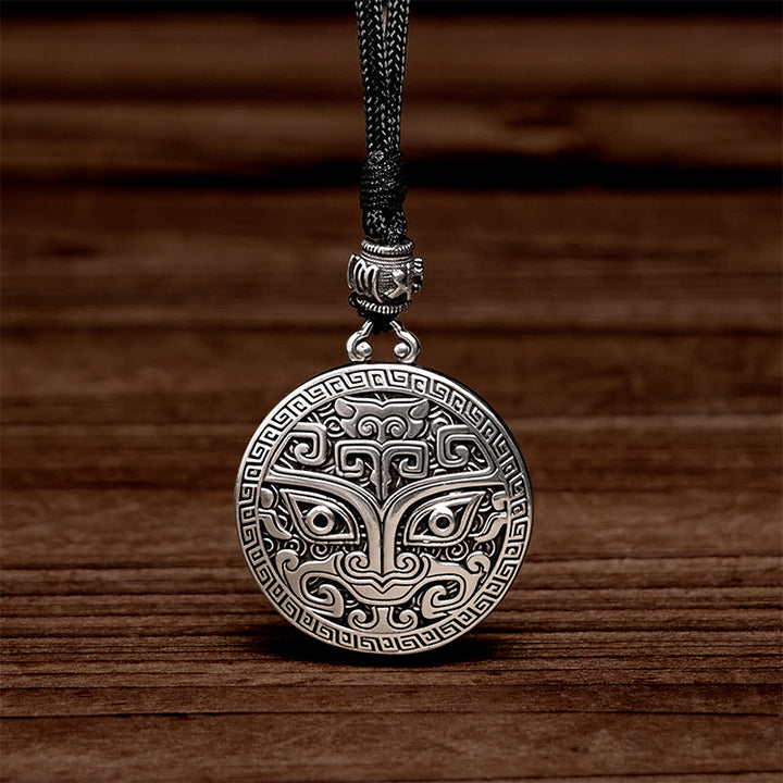 Buddha Stones Taotie Om Mani Padme Hum Kupfer vergoldet Silber Reichtum Halskette Anhänger - image 4