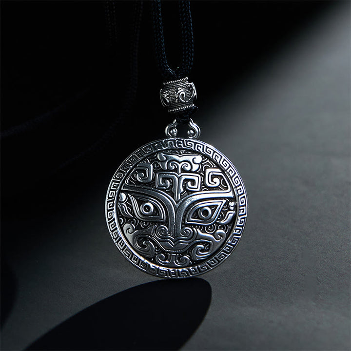 Buddha Stones Taotie Om Mani Padme Hum Kupfer vergoldet Silber Reichtum Halskette Anhänger - image 3
