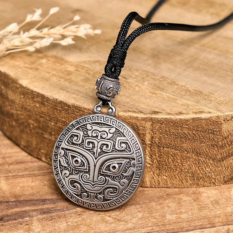 Buddha Stones Taotie Om Mani Padme Hum Kupfer vergoldet Silber Reichtum Halskette Anhänger - image 5