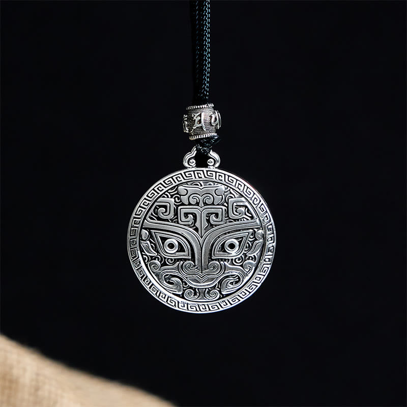 Buddha Stones Taotie Om Mani Padme Hum Kupfer vergoldet Silber Reichtum Halskette Anhänger - image 2