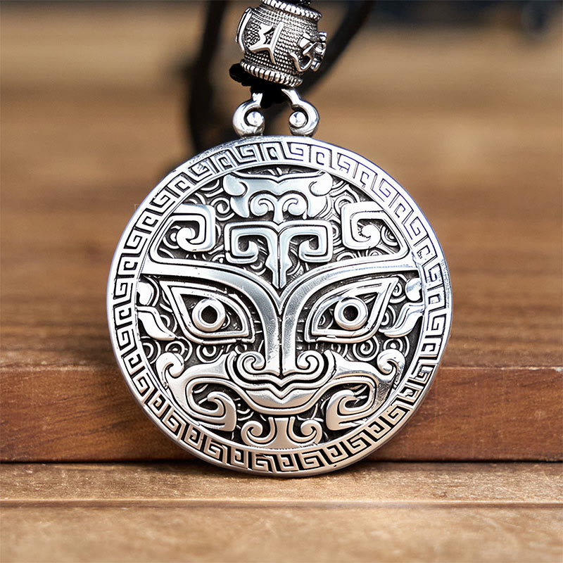 Buddha Stones Taotie Om Mani Padme Hum Kupfer vergoldet Silber Reichtum Halskette Anhänger - image 10