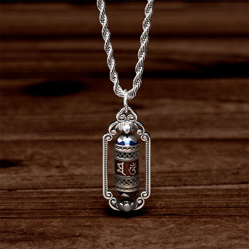 Buddha Stones Vintage Om Mani Padme Hum Gebetsmühle Kupfer Glück Anhänger - image 3