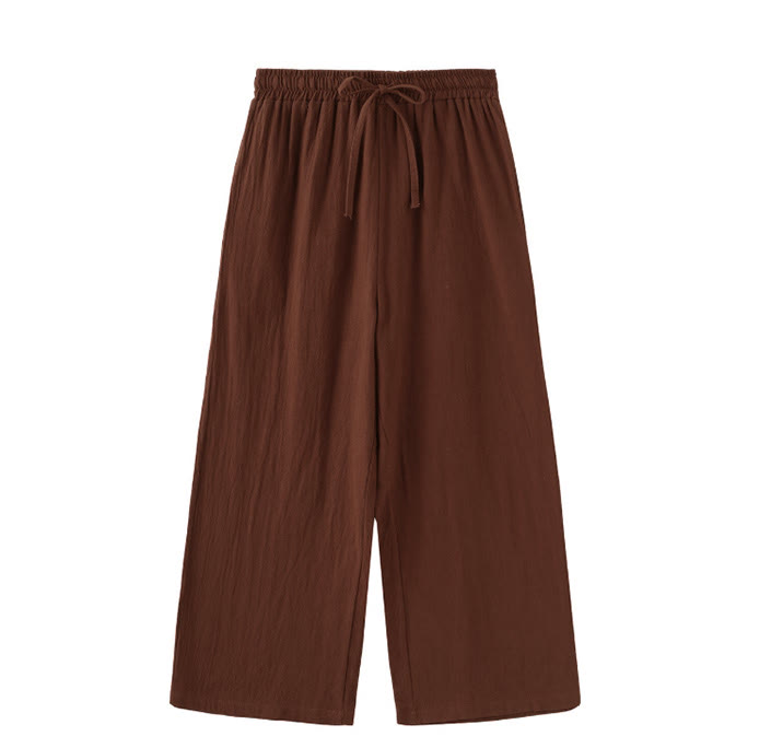 Buddha Stones ​​2-teiliges Set: Langarmshirt mit Taschen, Caprihose mit Kordelzug, Meditationskleidung aus Baumwolle für Damen - image 39