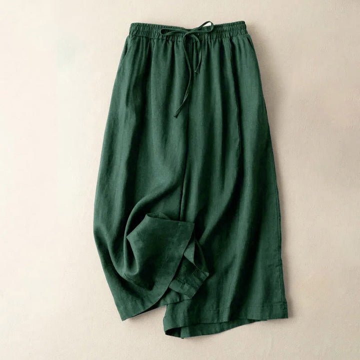 Buddha Stones Caprihose, einfarbig, Länge 7–8, Baumwolle, Leinen, Damenhose mit weitem Bein und Taschen - Dunkelgrau - US12, UK/AU16, EU44 (3XL) - image 19