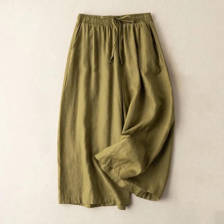Buddha Stones Caprihose, einfarbig, Länge 7–8, Baumwolle, Leinen, Damenhose mit weitem Bein und Taschen - Dunkle Goldrute - US12， UK/AU16，EU44 (3XL) - image 12