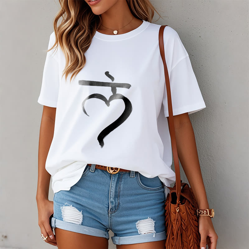 Buddha Stones Lässiges Lam Mantra Sanskrit Baumwoll-T-Shirt - image 8