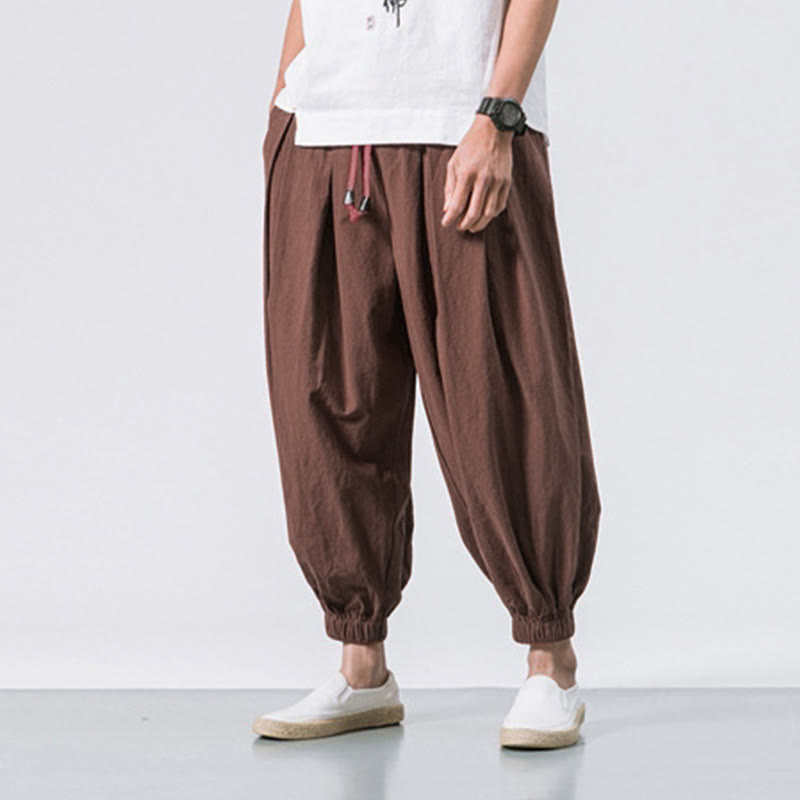 Buddha Stones Casual Sports Herren Einfarbige Baumwollhose mit Kordelzug und Taschen - image 33