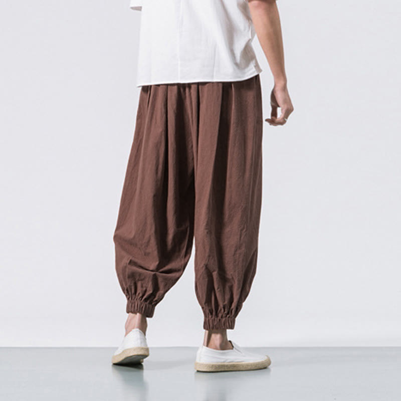 Buddha Stones Casual Sports Herren Einfarbige Baumwollhose mit Kordelzug und Taschen - image 34