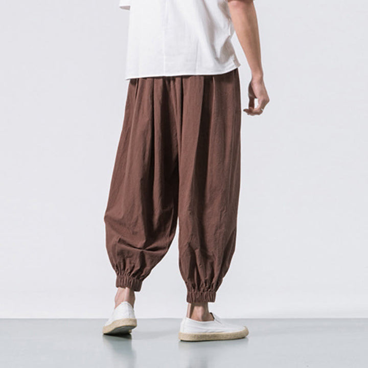 Buddha Stones Casual Sports Herren Einfarbige Baumwollhose mit Kordelzug und Taschen - image 34