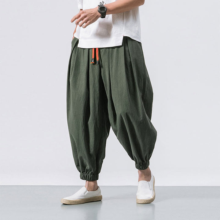 Buddha Stones Casual Sports Herren Einfarbige Baumwollhose mit Kordelzug und Taschen - Olive - US/ UK/AU46，EU56 (5XL) - image 16