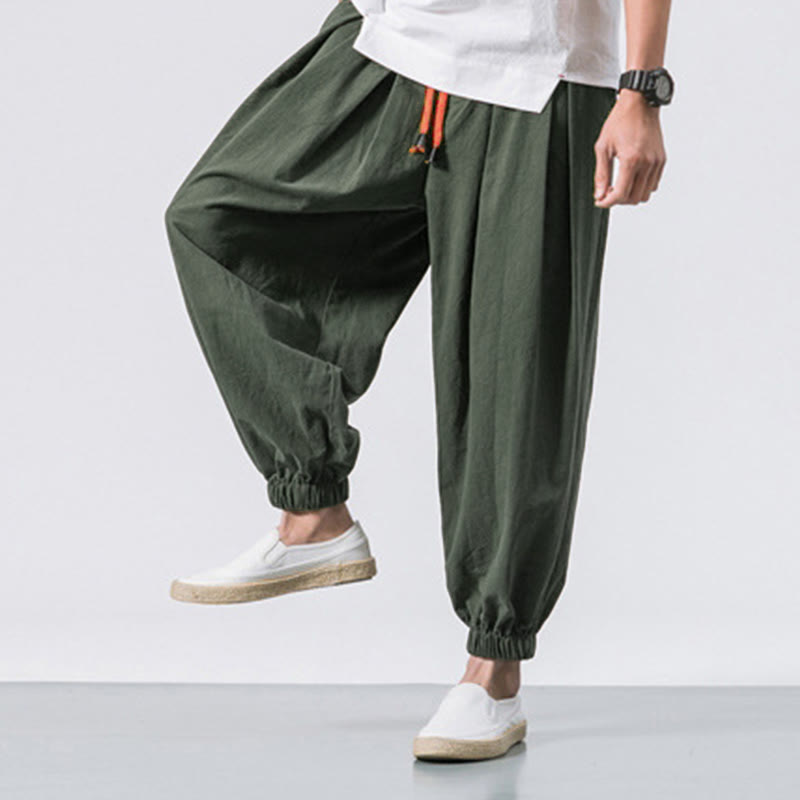 Buddha Stones Casual Sports Herren Einfarbige Baumwollhose mit Kordelzug und Taschen - image 16
