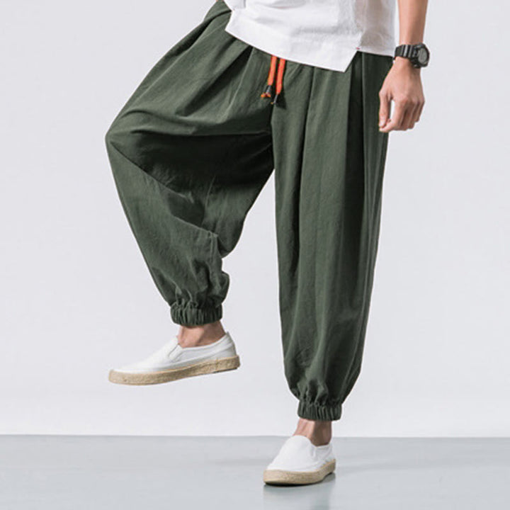 Buddha Stones Casual Sports Herren Einfarbige Baumwollhose mit Kordelzug und Taschen - image 16