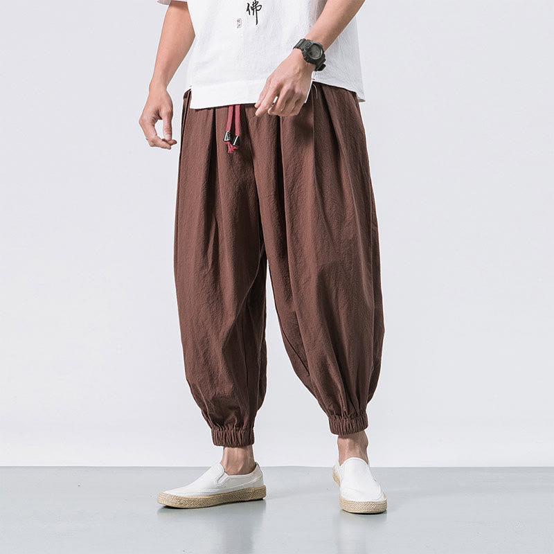 Buddha Stones Casual Sports Herren Einfarbige Baumwollhose mit Kordelzug und Taschen - Schokolade - US/ UK/AU46，EU56 (5XL) - image 27