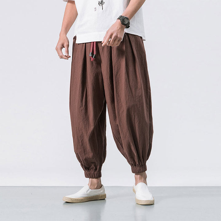Buddha Stones Casual Sports Herren Einfarbige Baumwollhose mit Kordelzug und Taschen - Schokolade - US/ UK/AU46，EU56 (5XL) - image 27