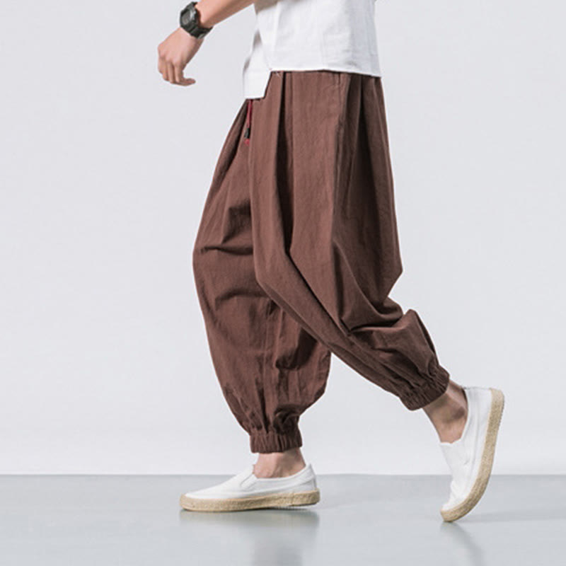 Buddha Stones Casual Sports Herren Einfarbige Baumwollhose mit Kordelzug und Taschen - image 36