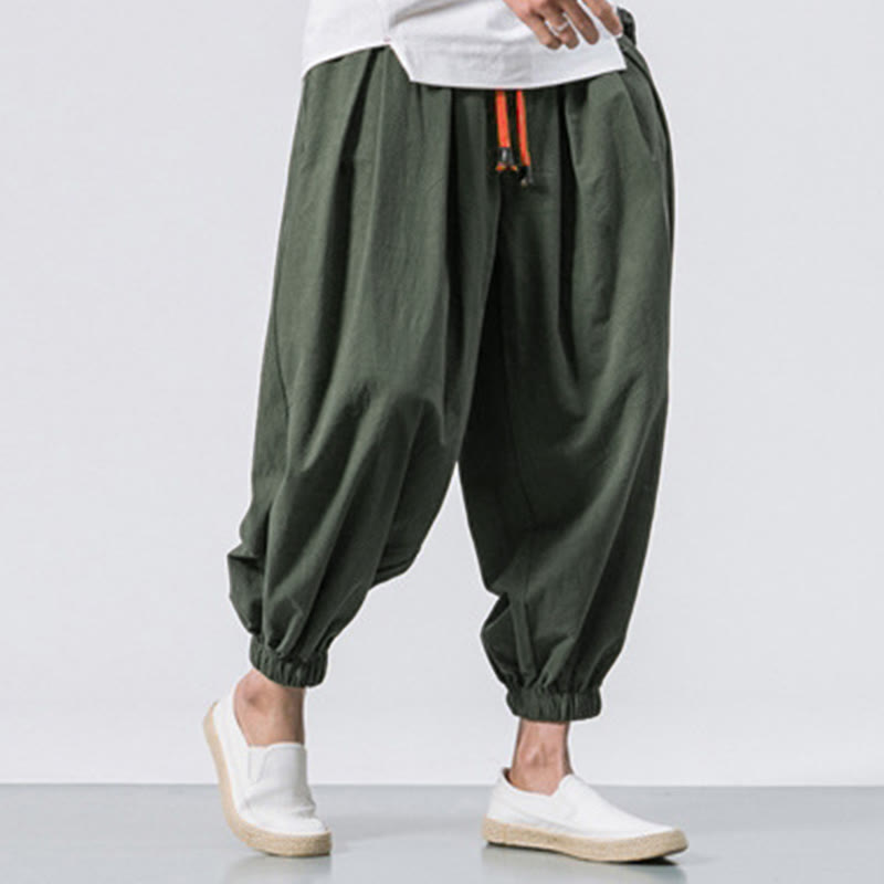 Buddha Stones Casual Sports Herren Einfarbige Baumwollhose mit Kordelzug und Taschen - image 25