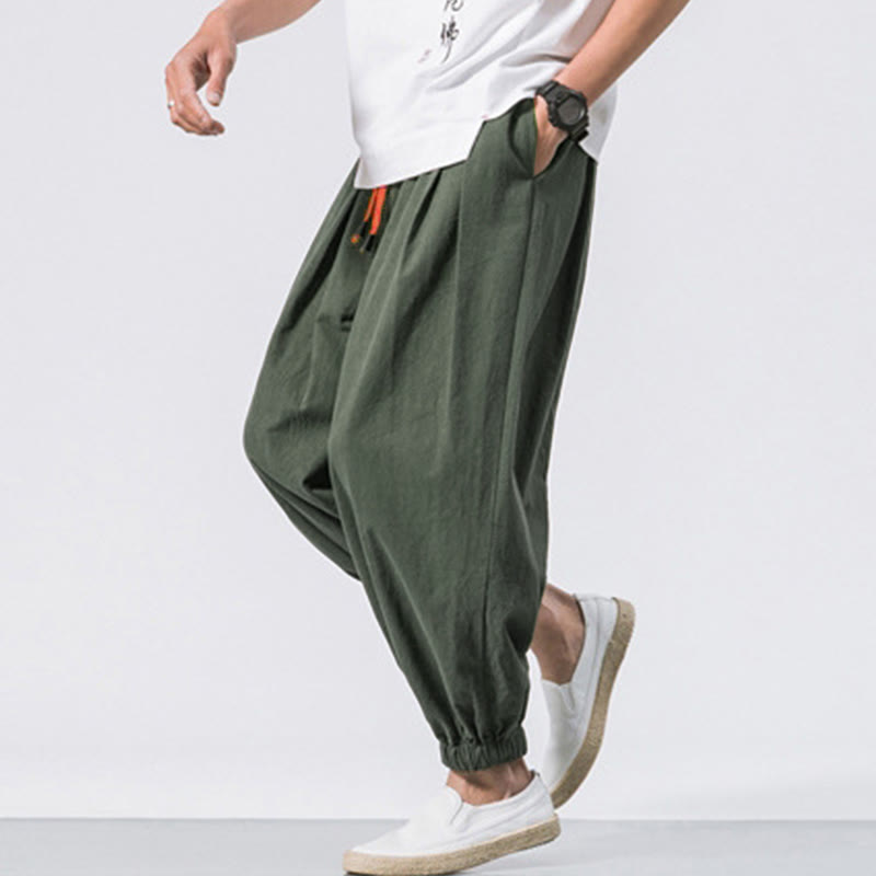 Buddha Stones Casual Sports Herren Einfarbige Baumwollhose mit Kordelzug und Taschen - image 21