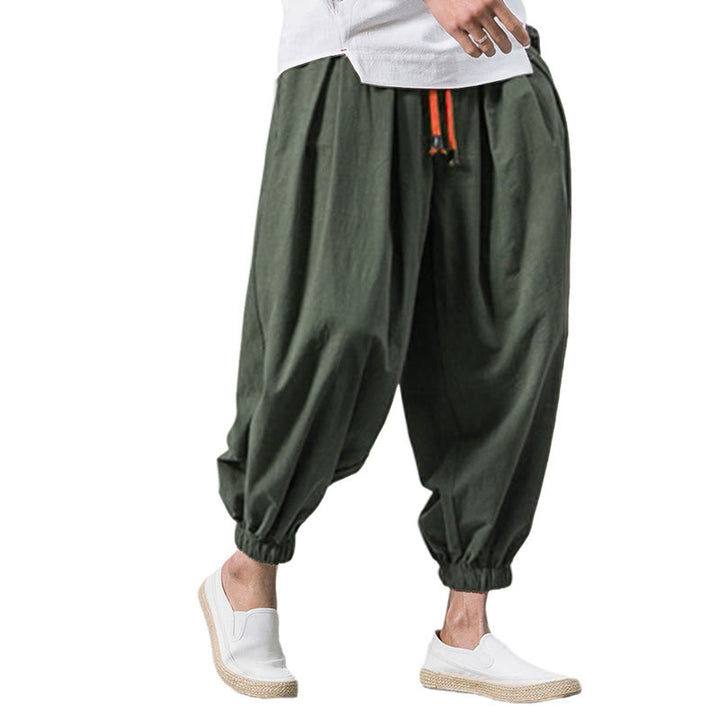 Buddha Stones Casual Sports Herren Einfarbige Baumwollhose mit Kordelzug und Taschen - image 23