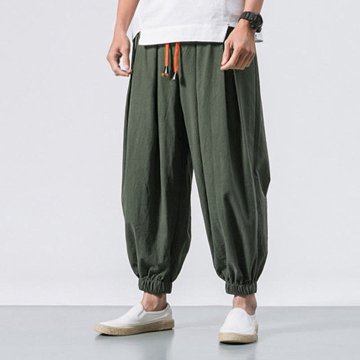 Buddha Stones Casual Sports Herren Einfarbige Baumwollhose mit Kordelzug und Taschen - image 25