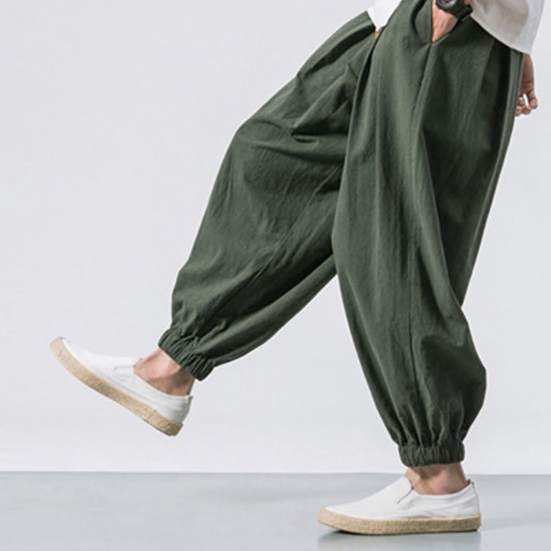 Buddha Stones Casual Sports Herren Einfarbige Baumwollhose mit Kordelzug und Taschen - image 19