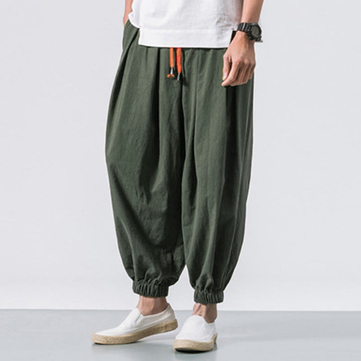 Buddha Stones Casual Sports Herren Einfarbige Baumwollhose mit Kordelzug und Taschen - image 18