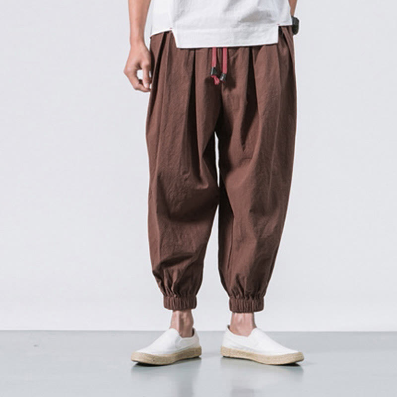 Buddha Stones Casual Sports Herren Einfarbige Baumwollhose mit Kordelzug und Taschen - image 28
