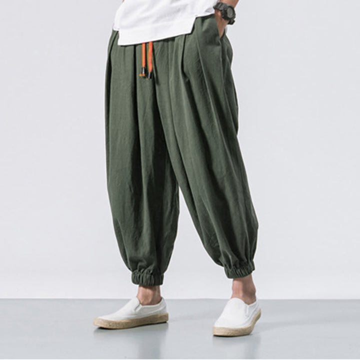 Buddha Stones Casual Sports Herren Einfarbige Baumwollhose mit Kordelzug und Taschen - image 22