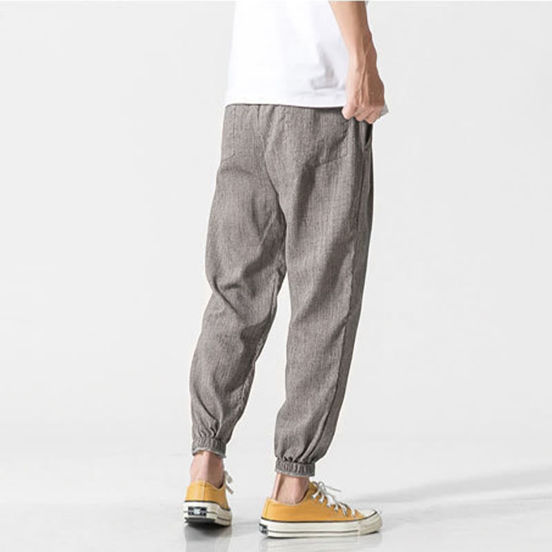 Buddha Stones Schlichte Herrenhose mit Kordelzug und Taschen - image 6