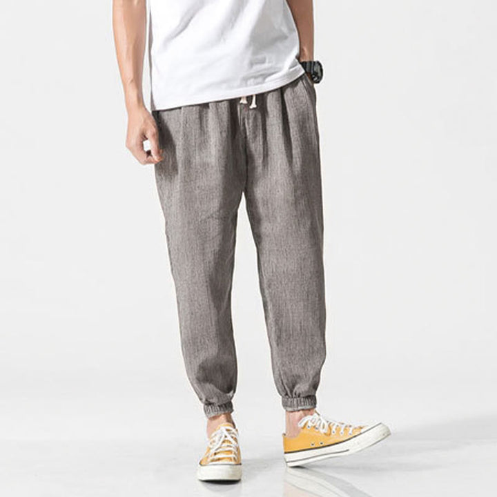 Buddha Stones Schlichte Herrenhose mit Kordelzug und Taschen - image 9