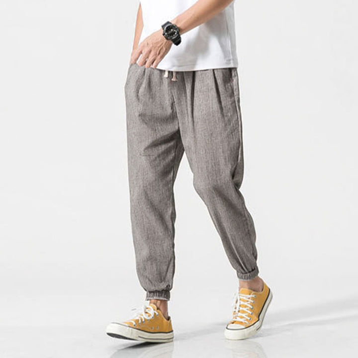 Buddha Stones Schlichte Herrenhose mit Kordelzug und Taschen - image 8