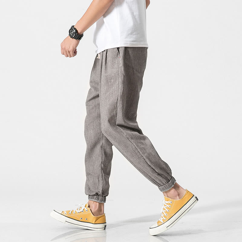 Buddha Stones Schlichte Herrenhose mit Kordelzug und Taschen - image 10