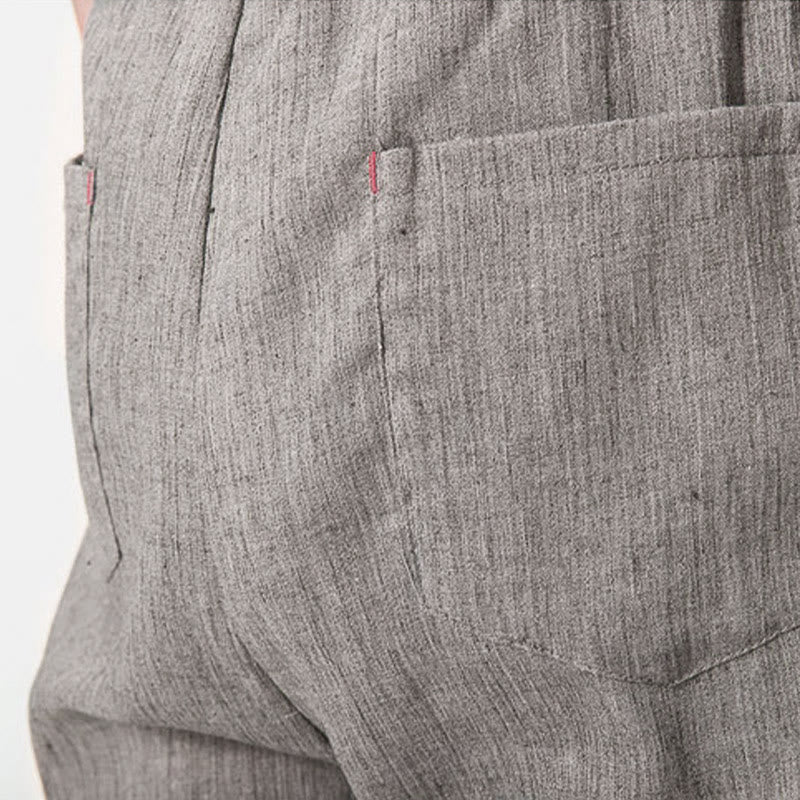 Buddha Stones Schlichte Herrenhose mit Kordelzug und Taschen - image 10