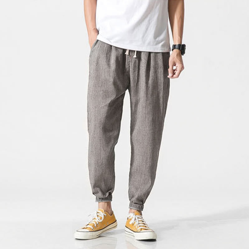 Buddha Stones Schlichte Herrenhose mit Kordelzug und Taschen - image 13