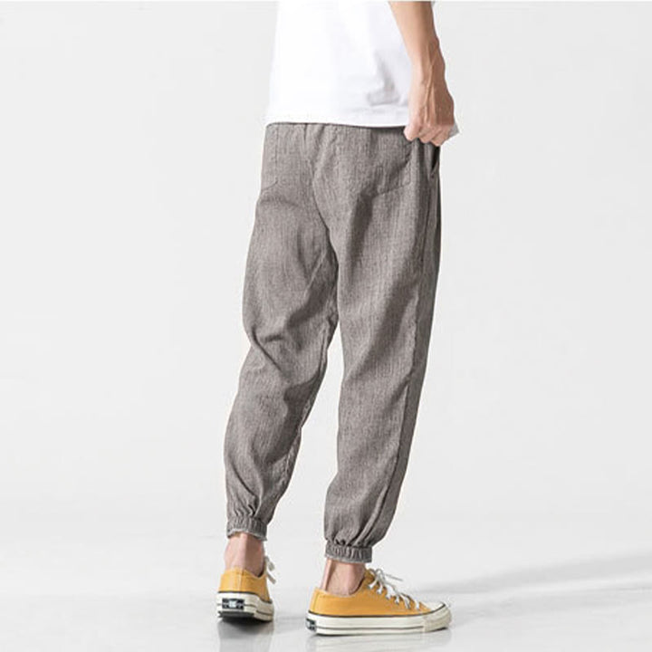 Buddha Stones Schlichte Herrenhose mit Kordelzug und Taschen - image 4
