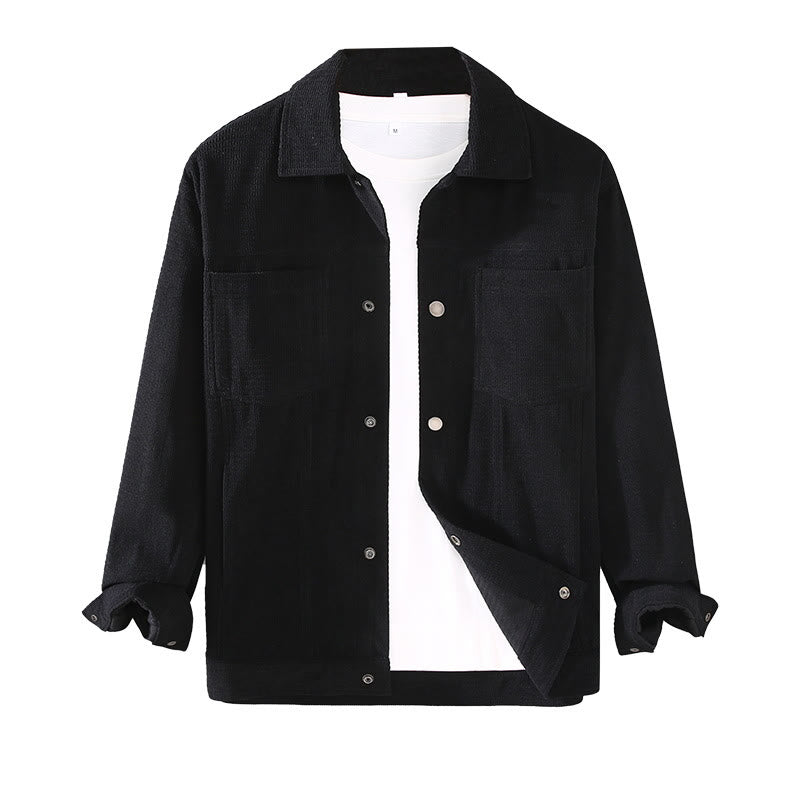 Buddha Stones Commute Revers Design Knöpfe Herren Langarmjacke mit Taschen - image 8